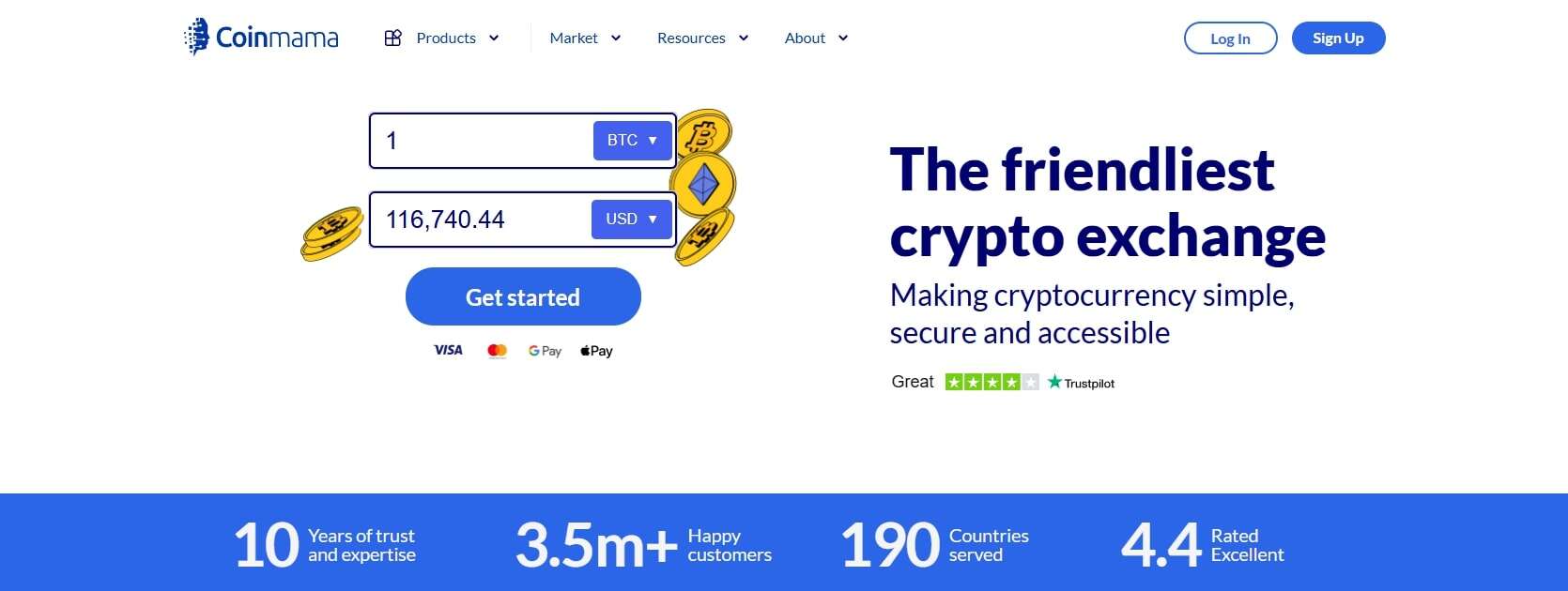 Coinmama homepage