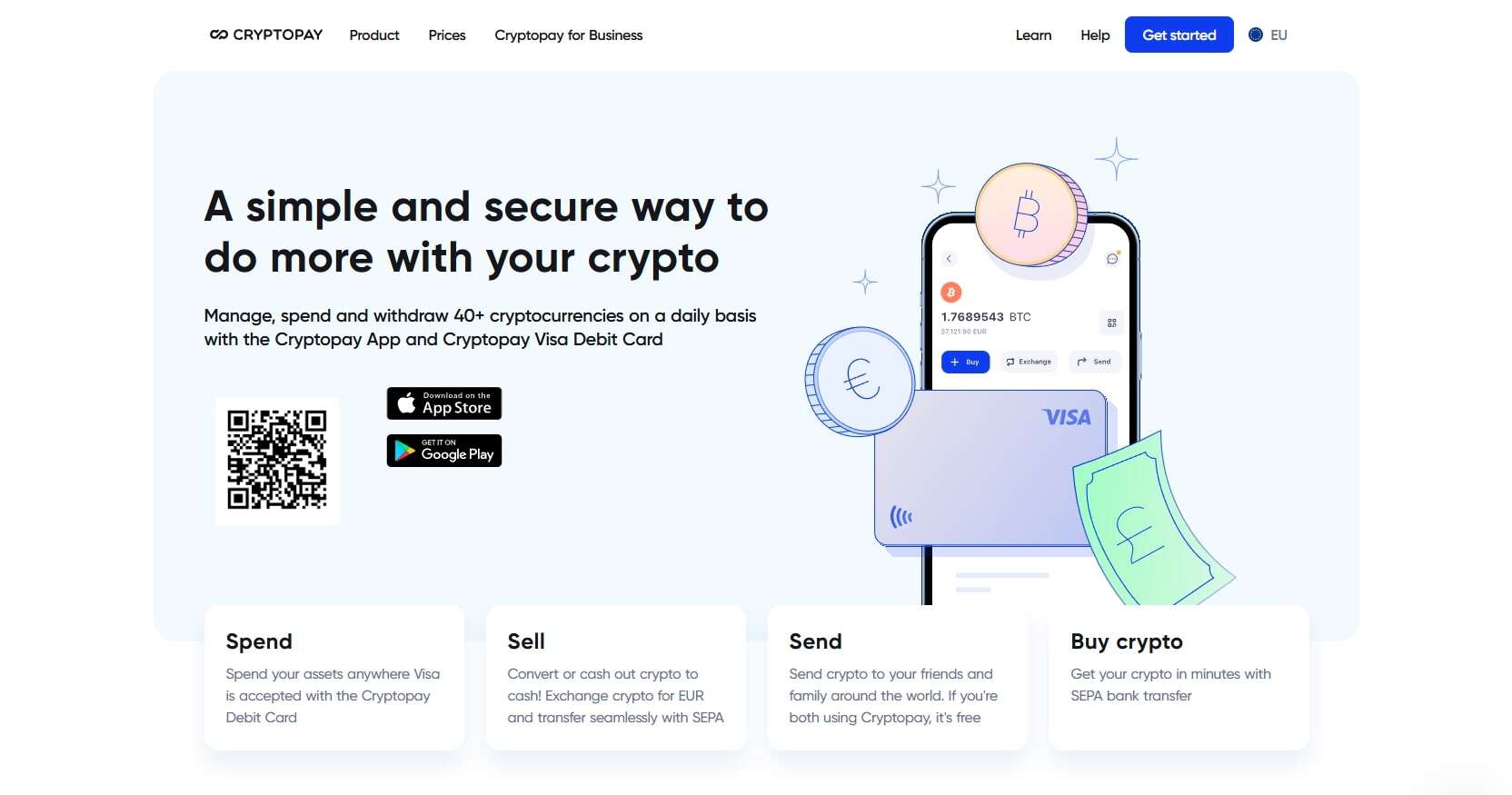 CryptoPay homepage