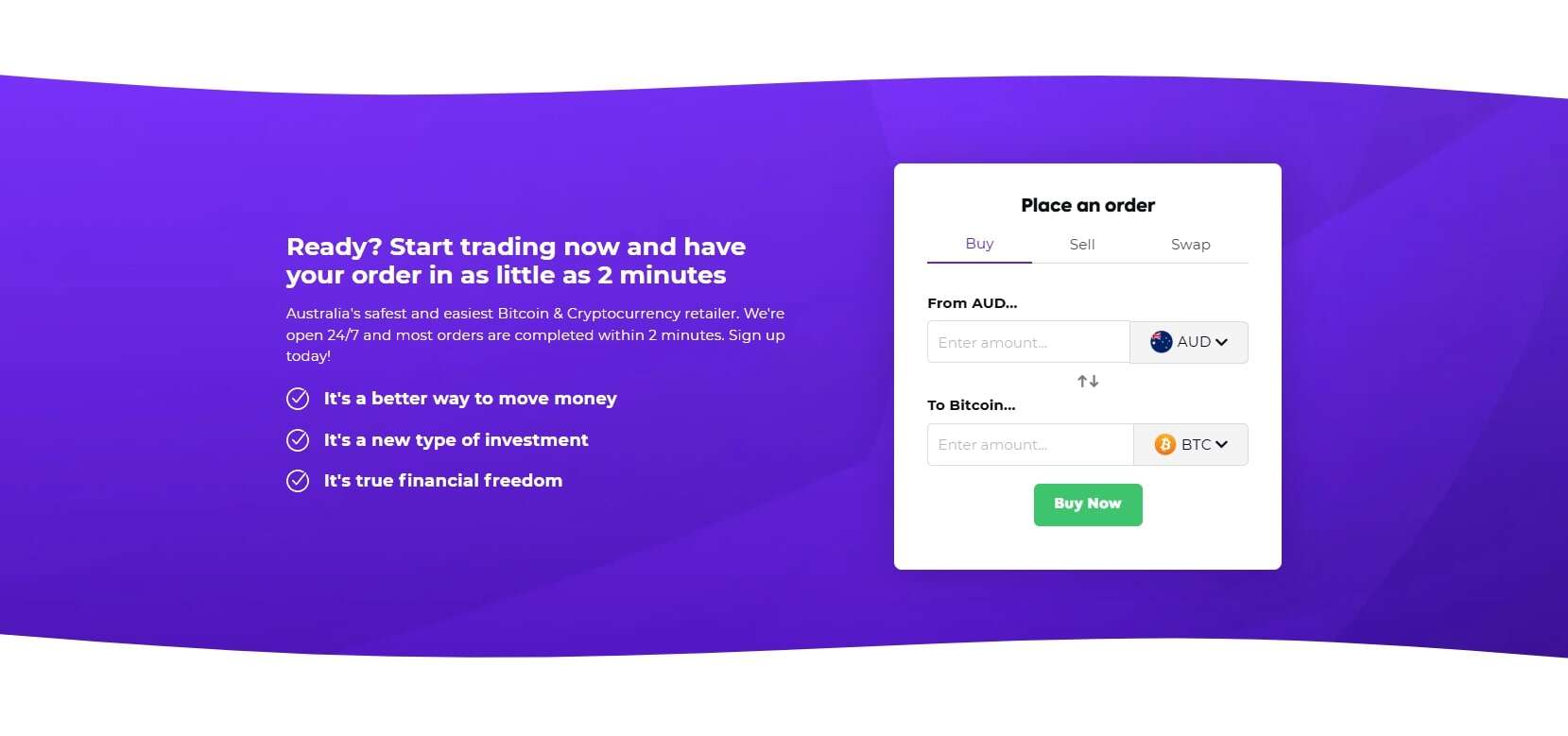 Easy Crypto homepage