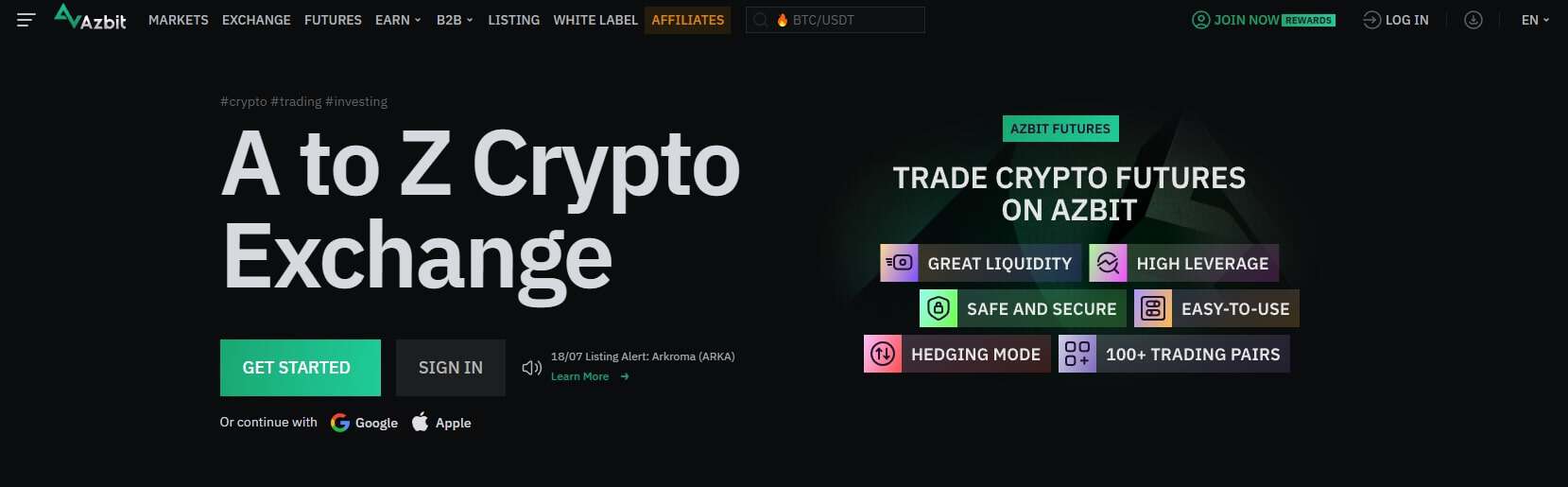 Azbit homepage