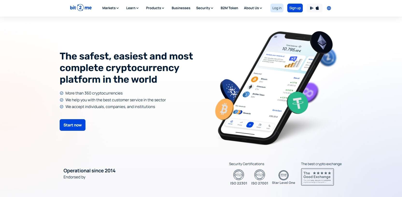 Bit2me homepage