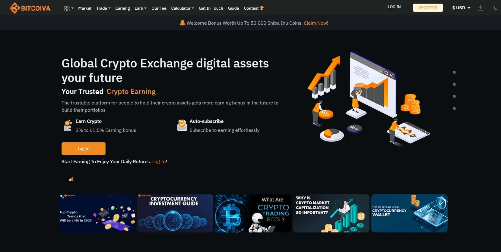 Bitcoiva homepage