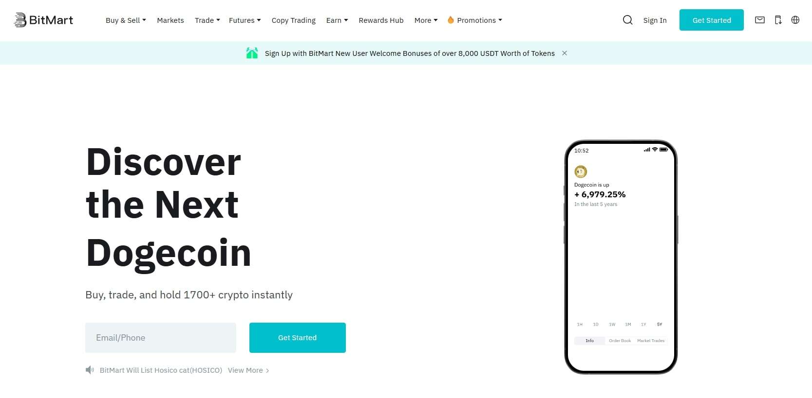 BitMart homepage