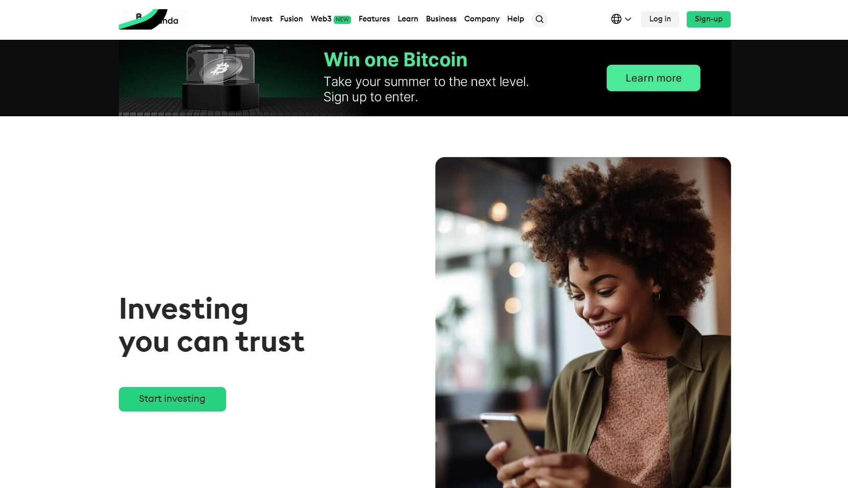 Bitpanda homepage