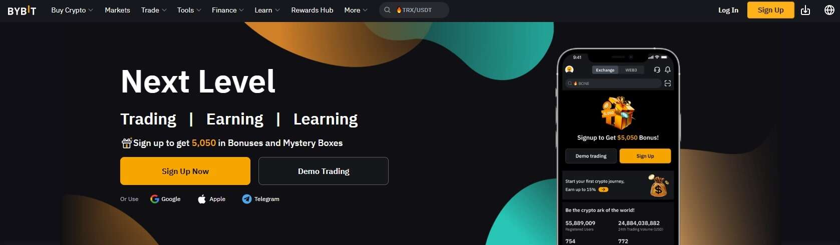 Bybit homepage