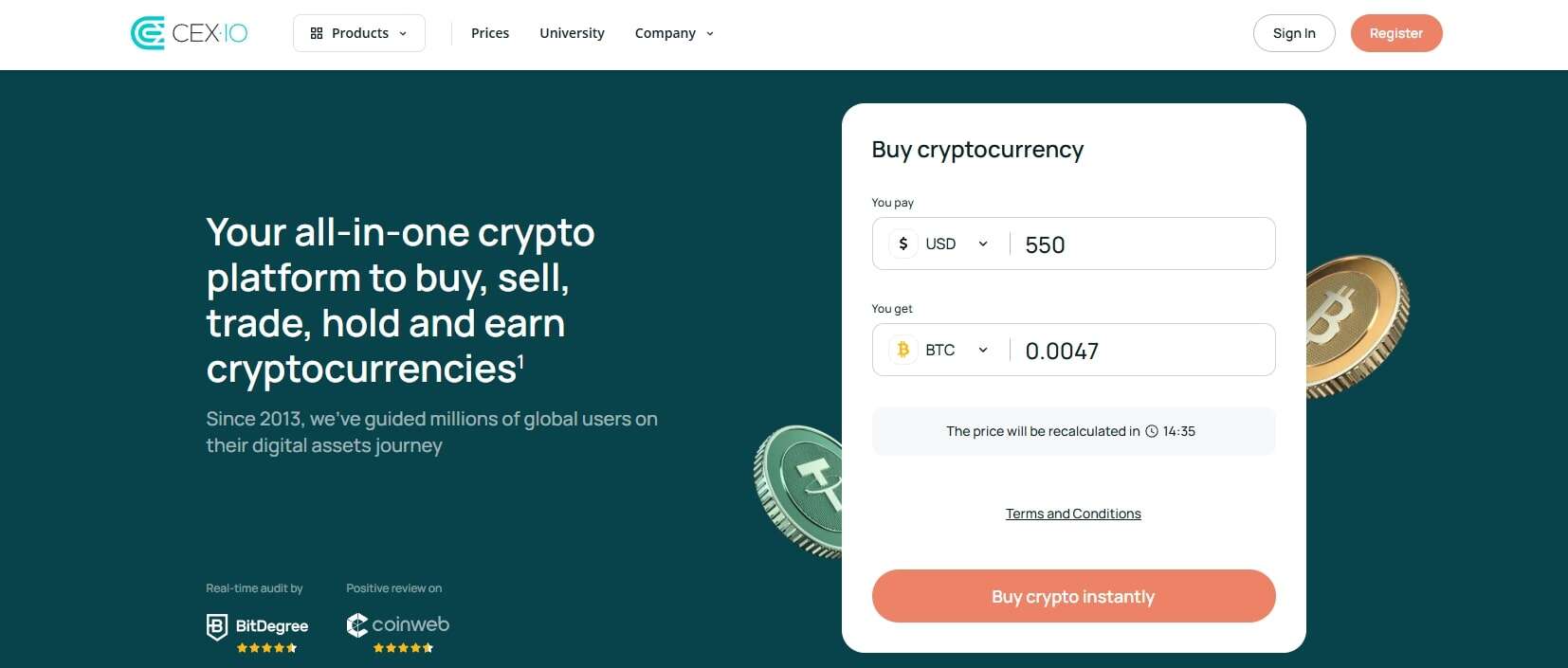 CEX.IO homepage