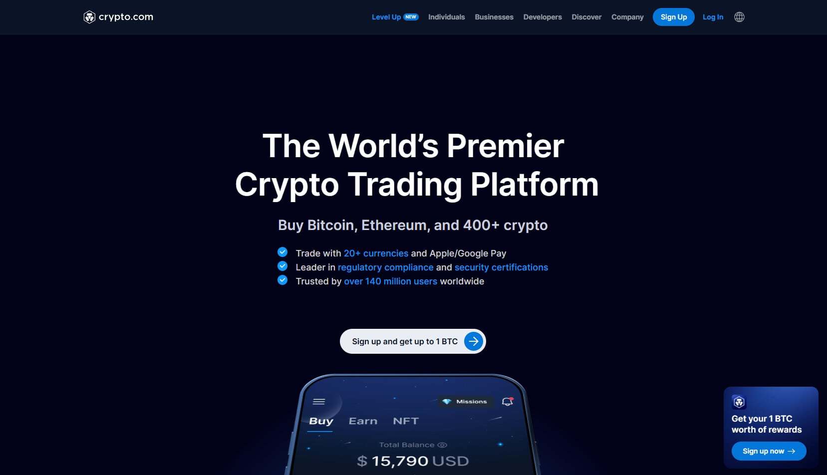 Crypto.com homepage