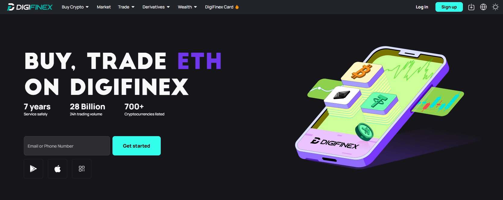 DigiFinex homepage