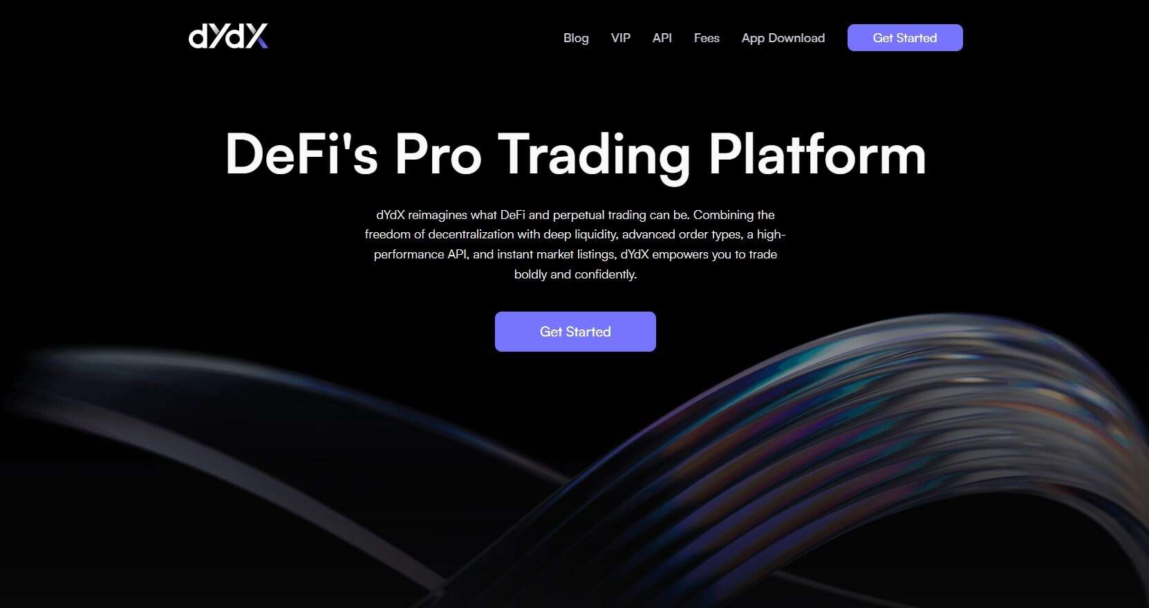 dYdX homepage