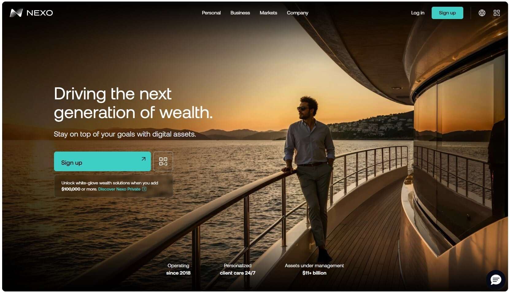 Nexo homepage