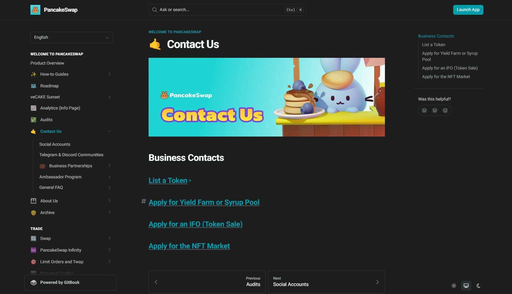 PancakeSwap support