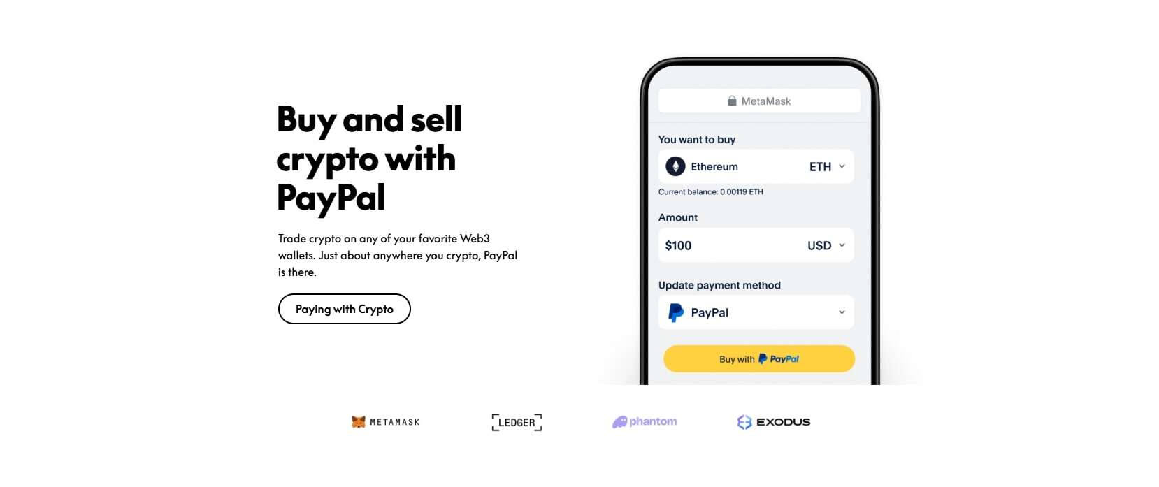 PayPal Crypto exchange marketing