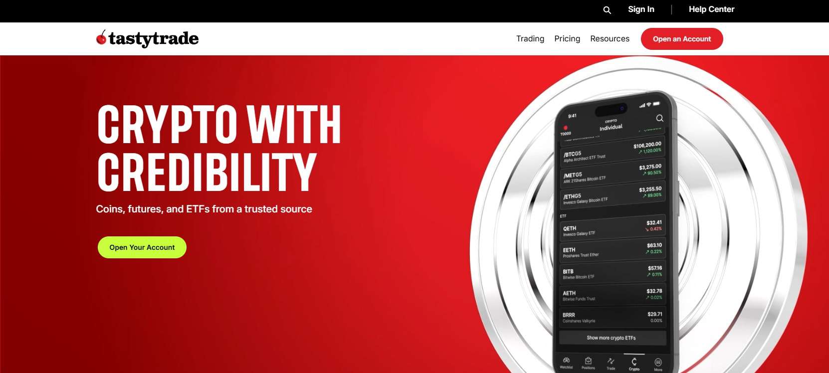tastytrade homepage