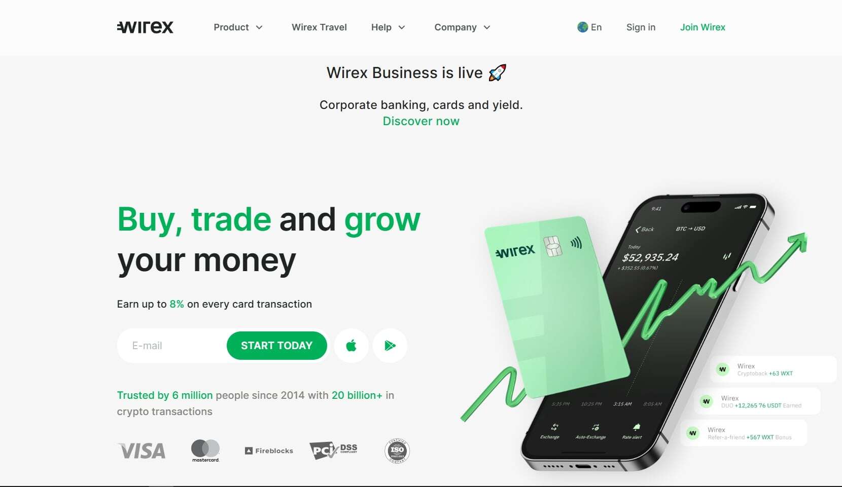 Wirex homepage