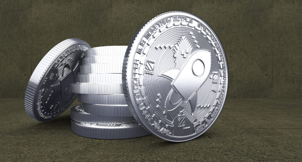 Stellar lumens coins concept