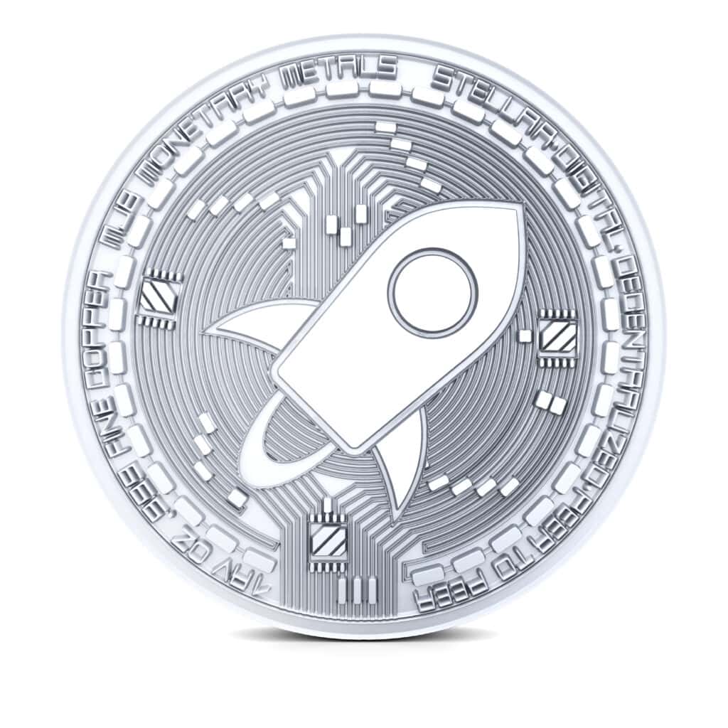 Stellar Lumens coin on white background