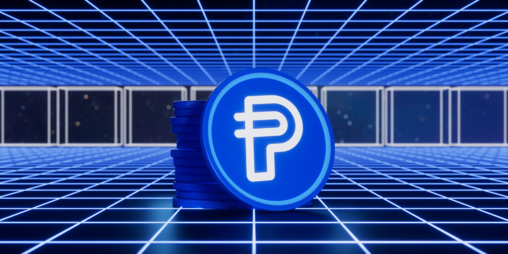 PayPal Crypto Stable Coin blockchain 3D illustration