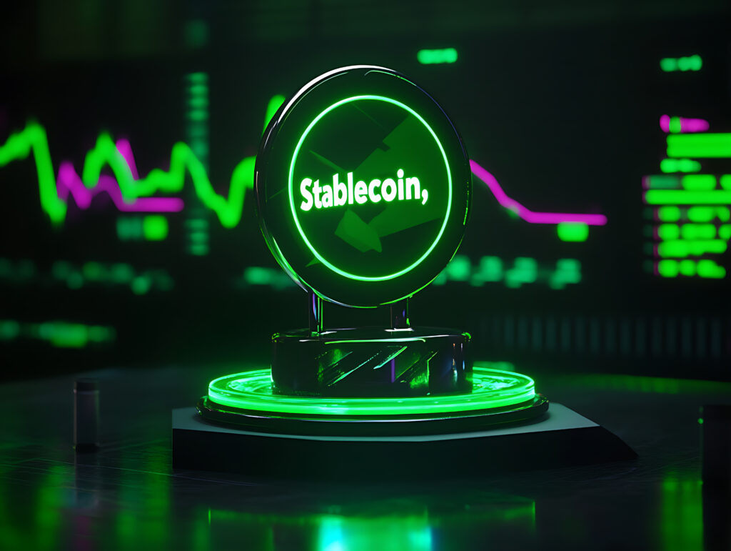 Stablecoin market dynamics cryptocurrency exchange digital asset financial technology futuristic environment