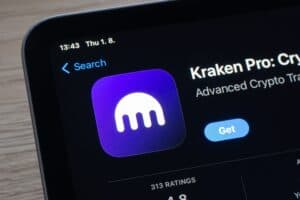 App store with Kraken Pro mobile application to buy and sell crypto currencies