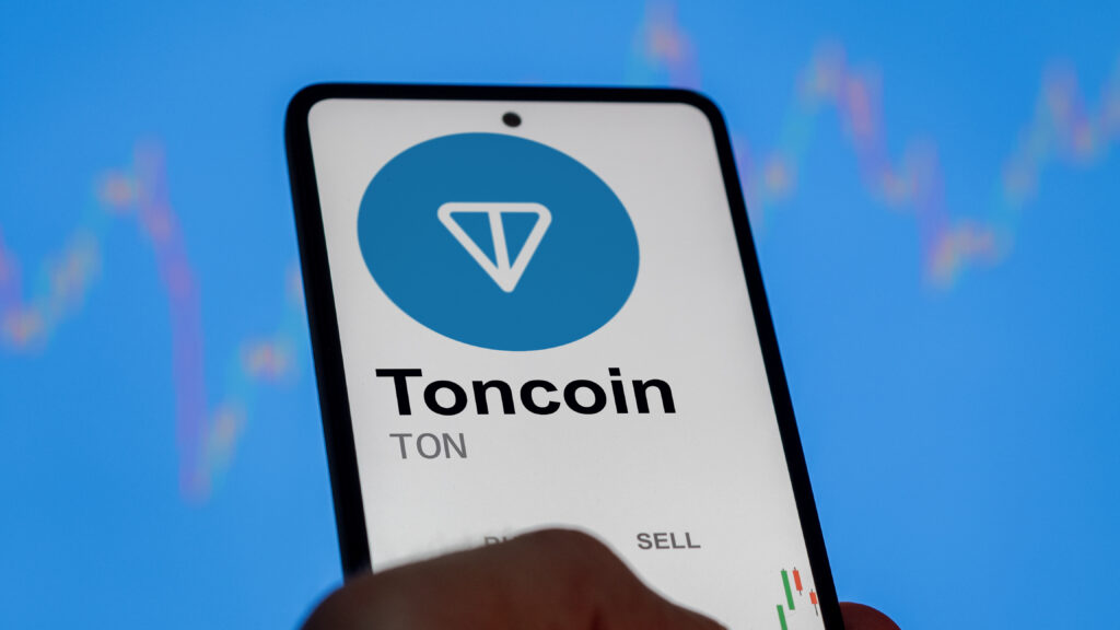 Investor analyzing Toncoin trend on a crypto exchange