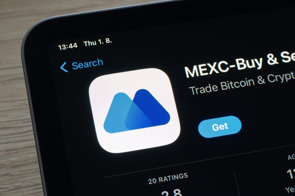 App store with MEXC mobile application to buy and sell crypto currencies