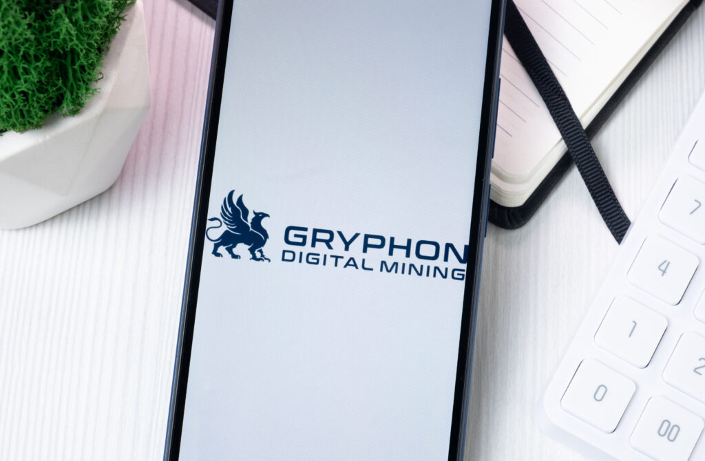 Gryphon Digital Mining Logo on Phone Screen