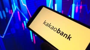 KakaoBank Corp. company logo displayed on mobile phone