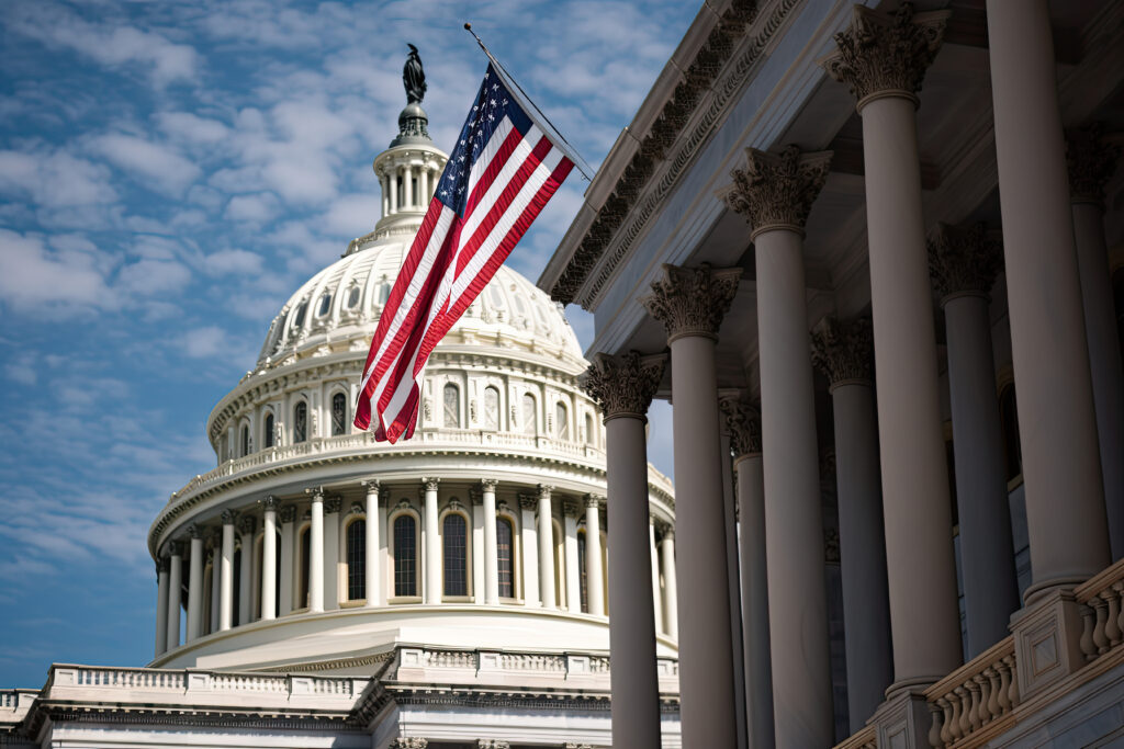 U.S. Capitol Building, Washington, DC USA. Generative AI.