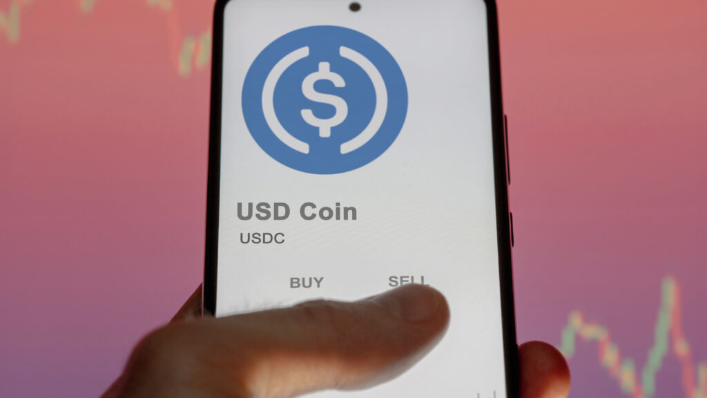 USD Coin on the screen of an exchange.