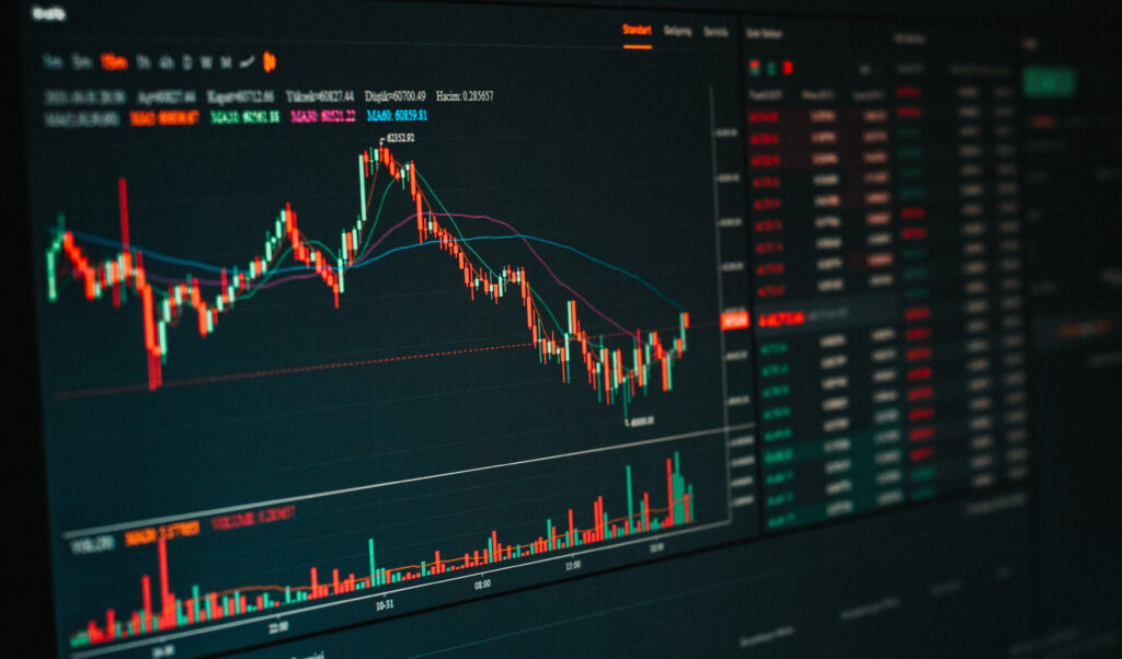 Forex trading graphic design and stock market trading trend as concept.