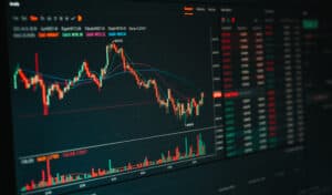 Forex trading graphic design and stock market trading trend as concept.