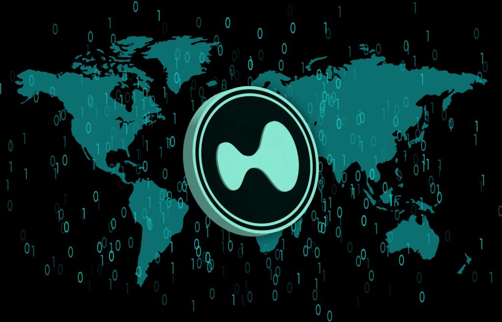 Hyperliquid-hyper cryptocurrency illustrations on abstract background.
