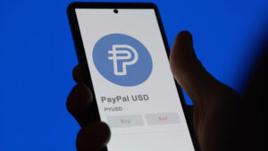 PayPal USD crypto asset on the screen of an exchange